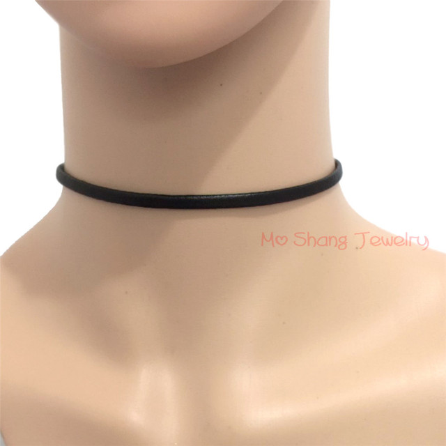 Black Leather Choker New Arrival Trendy Necklace Simple Handmade Jewelry  Gifts For Women Girls Gothic Style Collier - Necklace - AliExpress